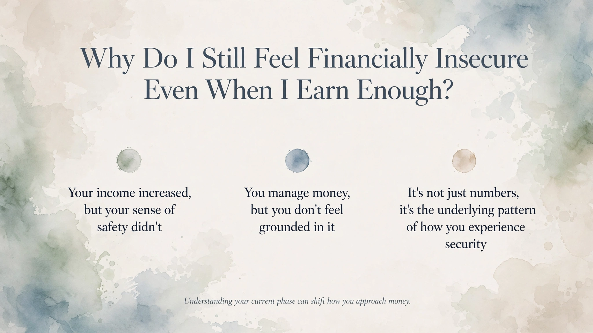 Why do I still feel financially insecure even when I earn enough? Understanding money anxiety through a Vedic perspective.