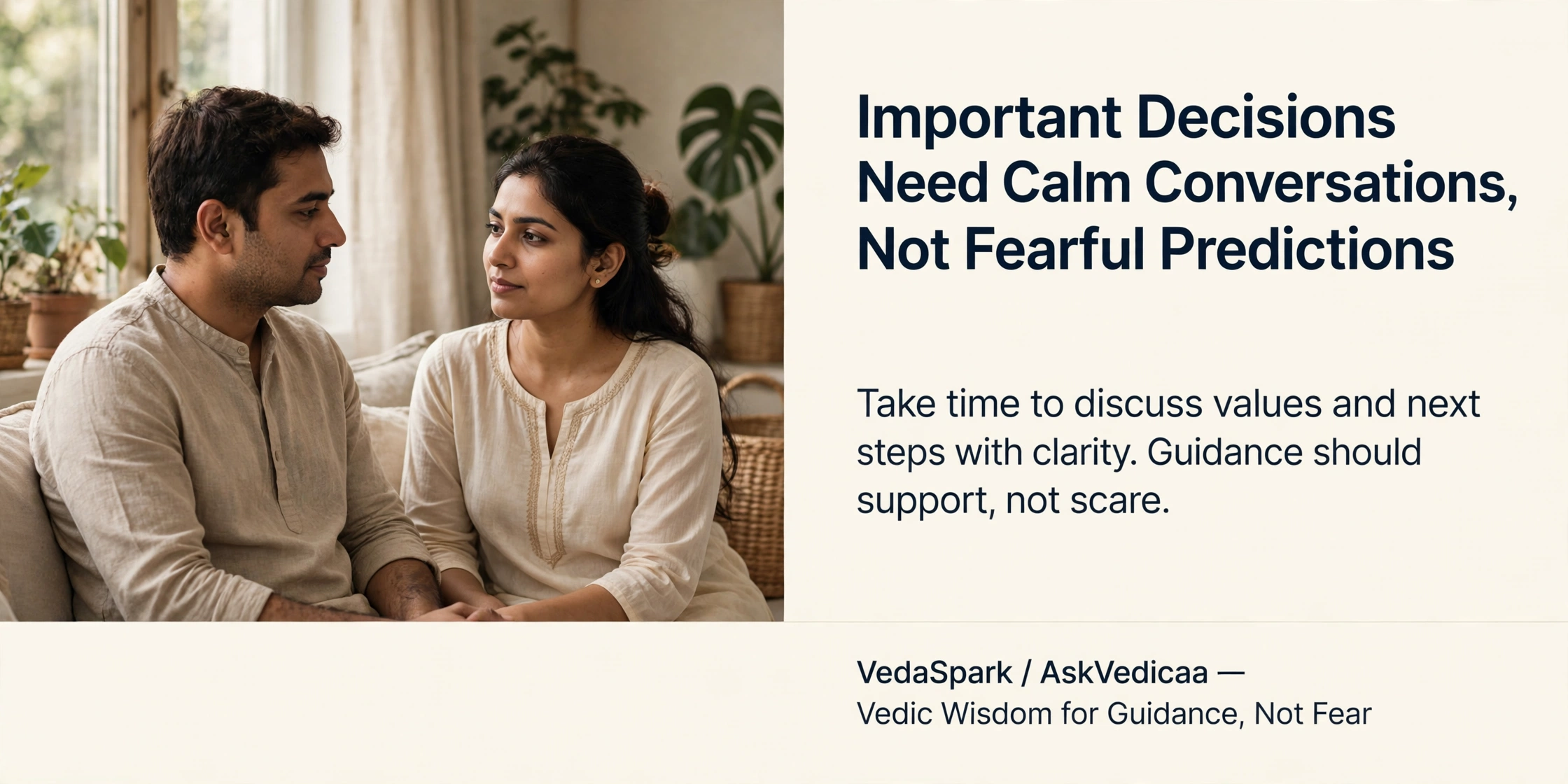 Couple discussing relationship compatibility and an important marriage decision