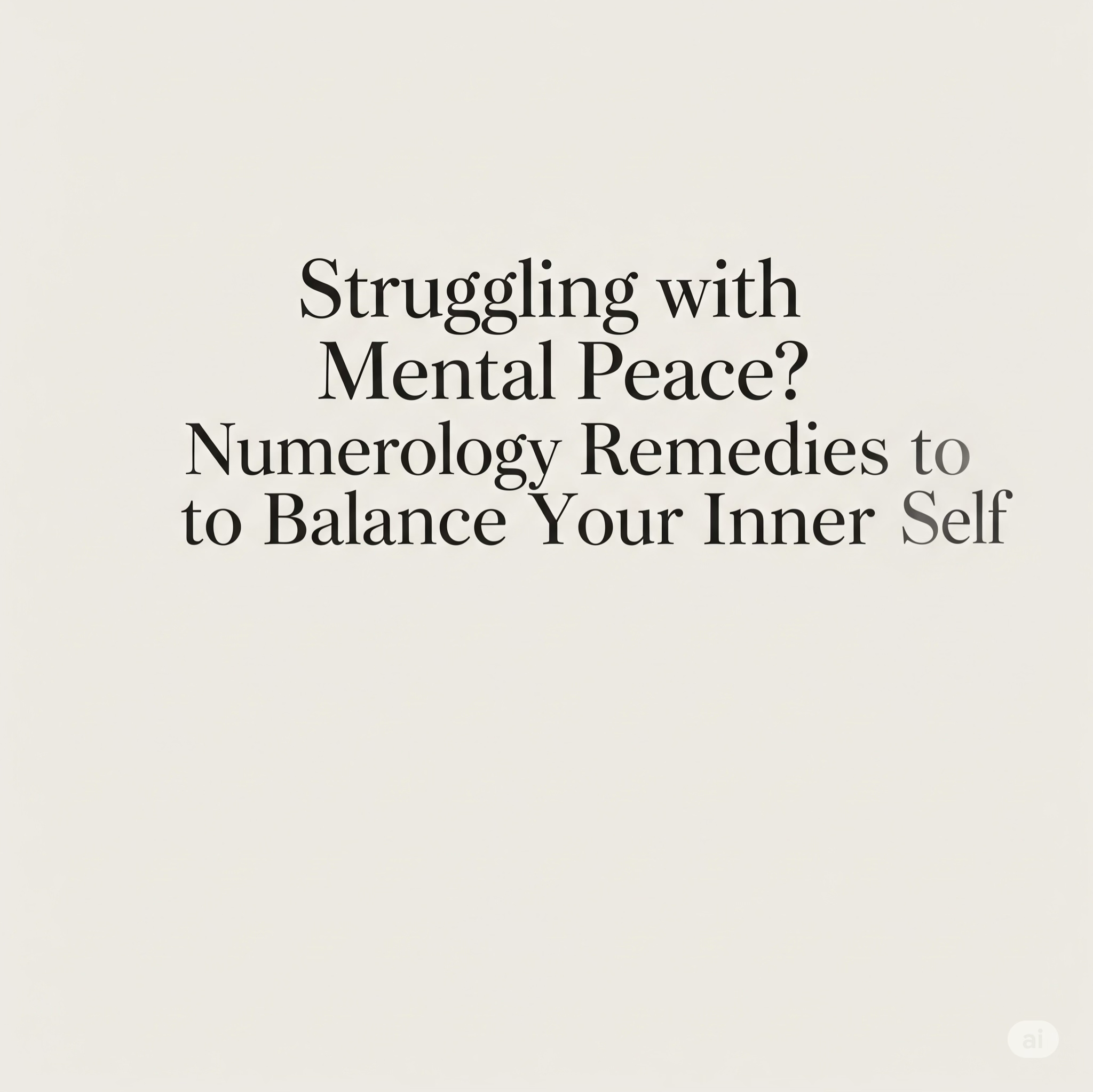 Struggling with Mental Peace