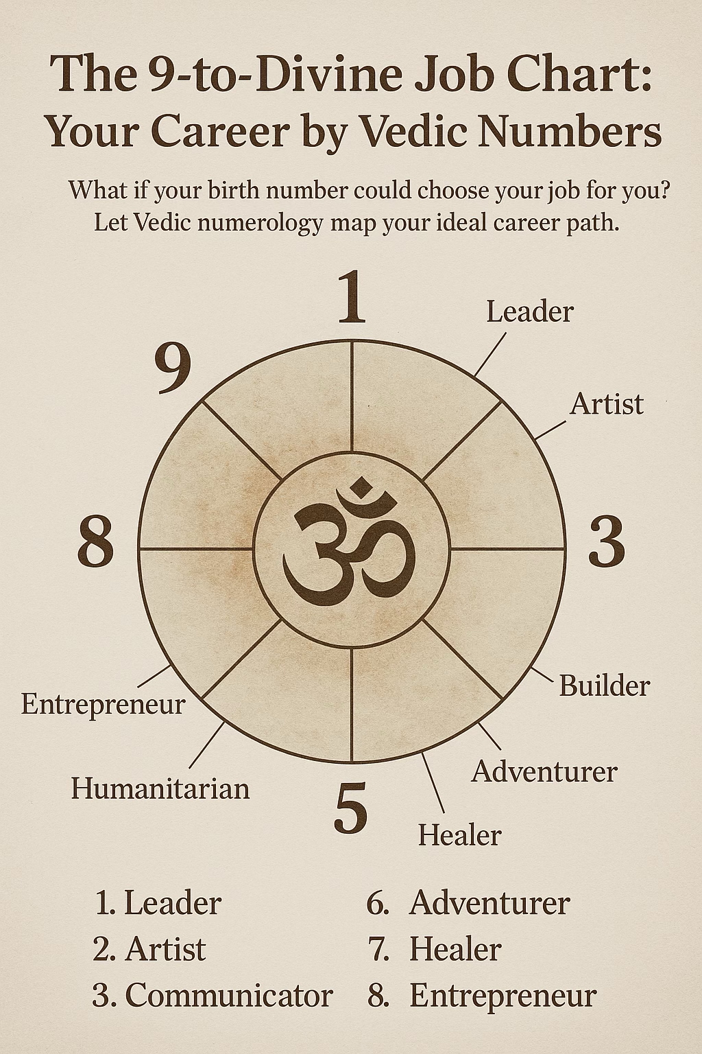 The 9 to Divine Job Chart Your Career by Vedic Numbers